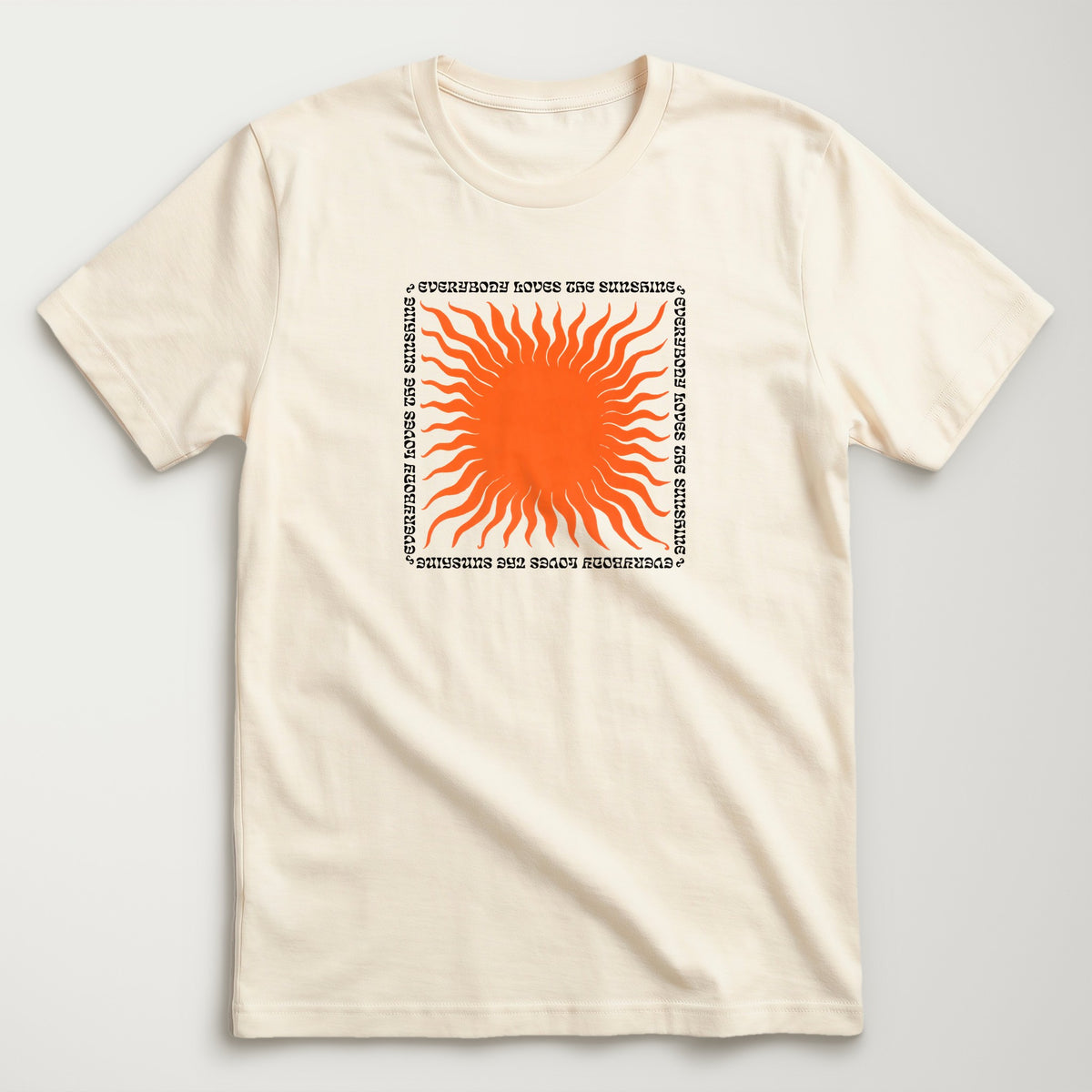 Everybody Loves the Sunshine Classic Tee in Natural, flat lay