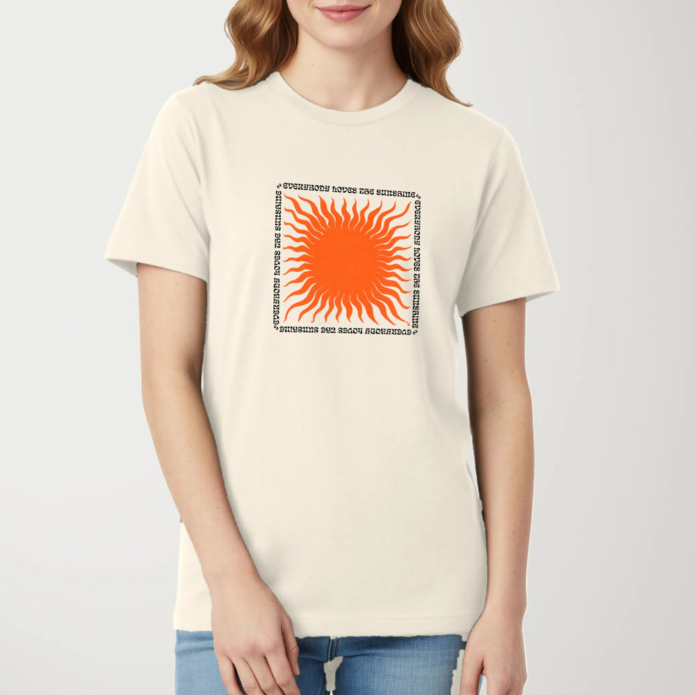 Everybody Loves the Sunshine Classic Tee in Natural, model