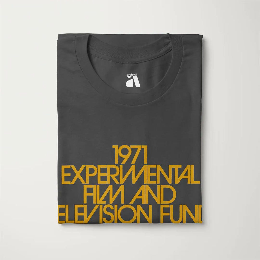 experimental film & television fund classic tee in asphalt, folded