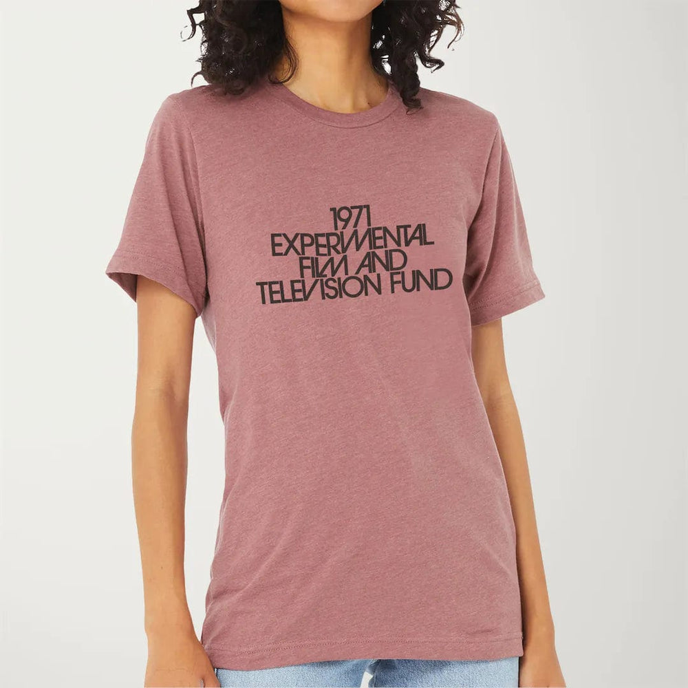 experimental film & television fund classic tee in heather mauve, worn