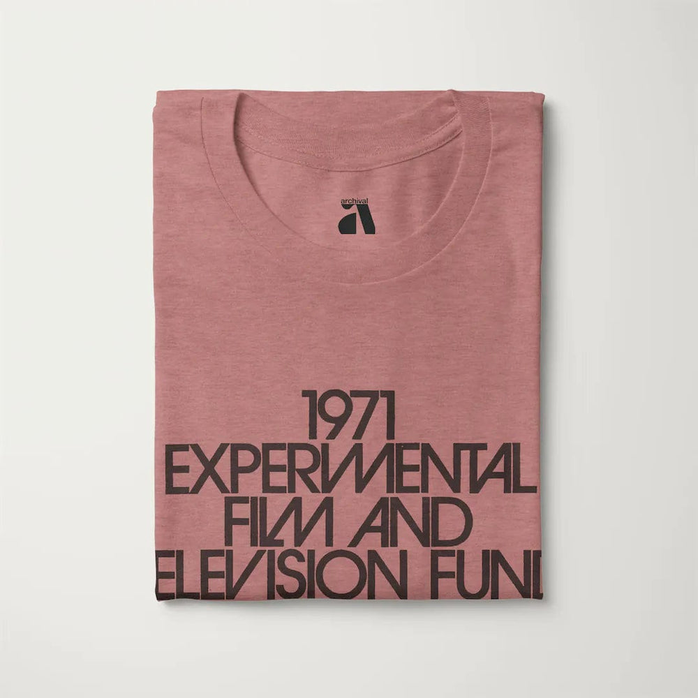 experimental film & television fund classic tee in heather mauve, folded