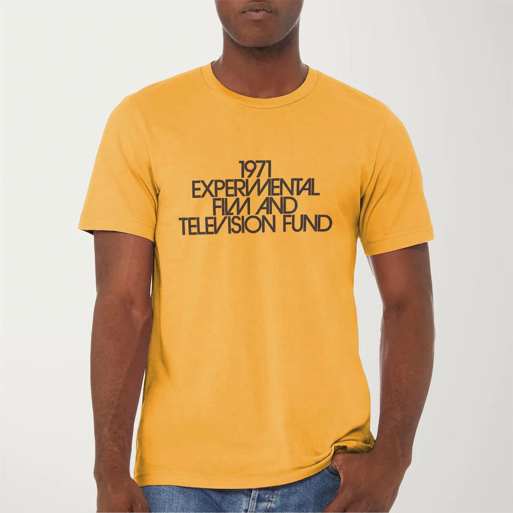 experimental film & television fund classic tee in mustard, worn
