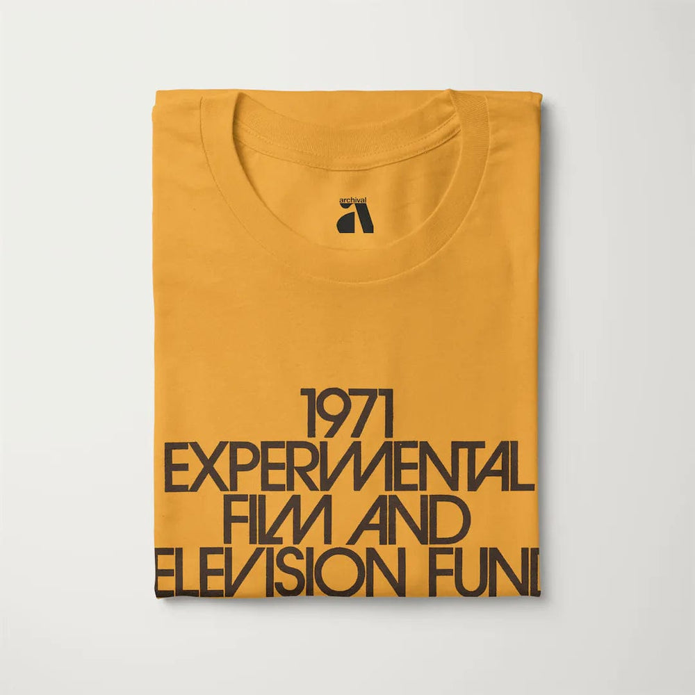experimental film & television fund classic tee in mustard, folded