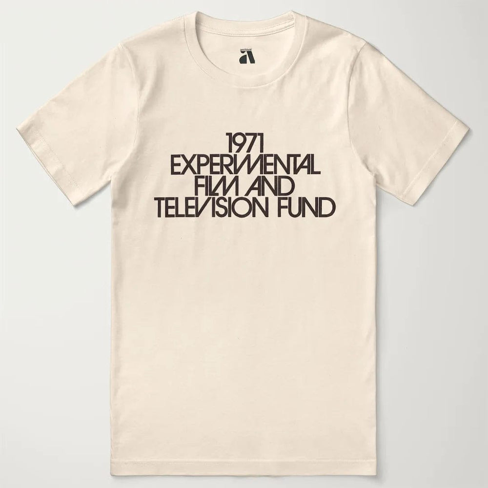 experimental film & television fund classic tee in natural, laid flat