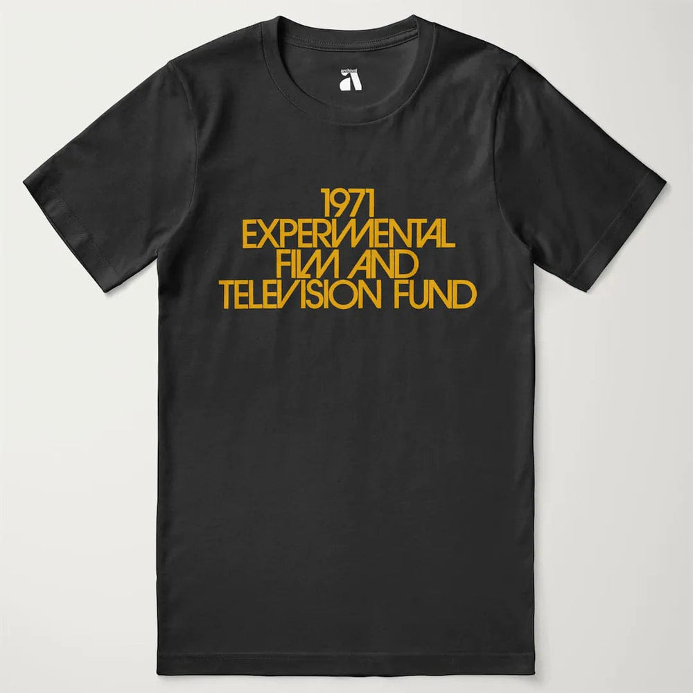 experimental film & television fund classic tee in vintage black, laid flat