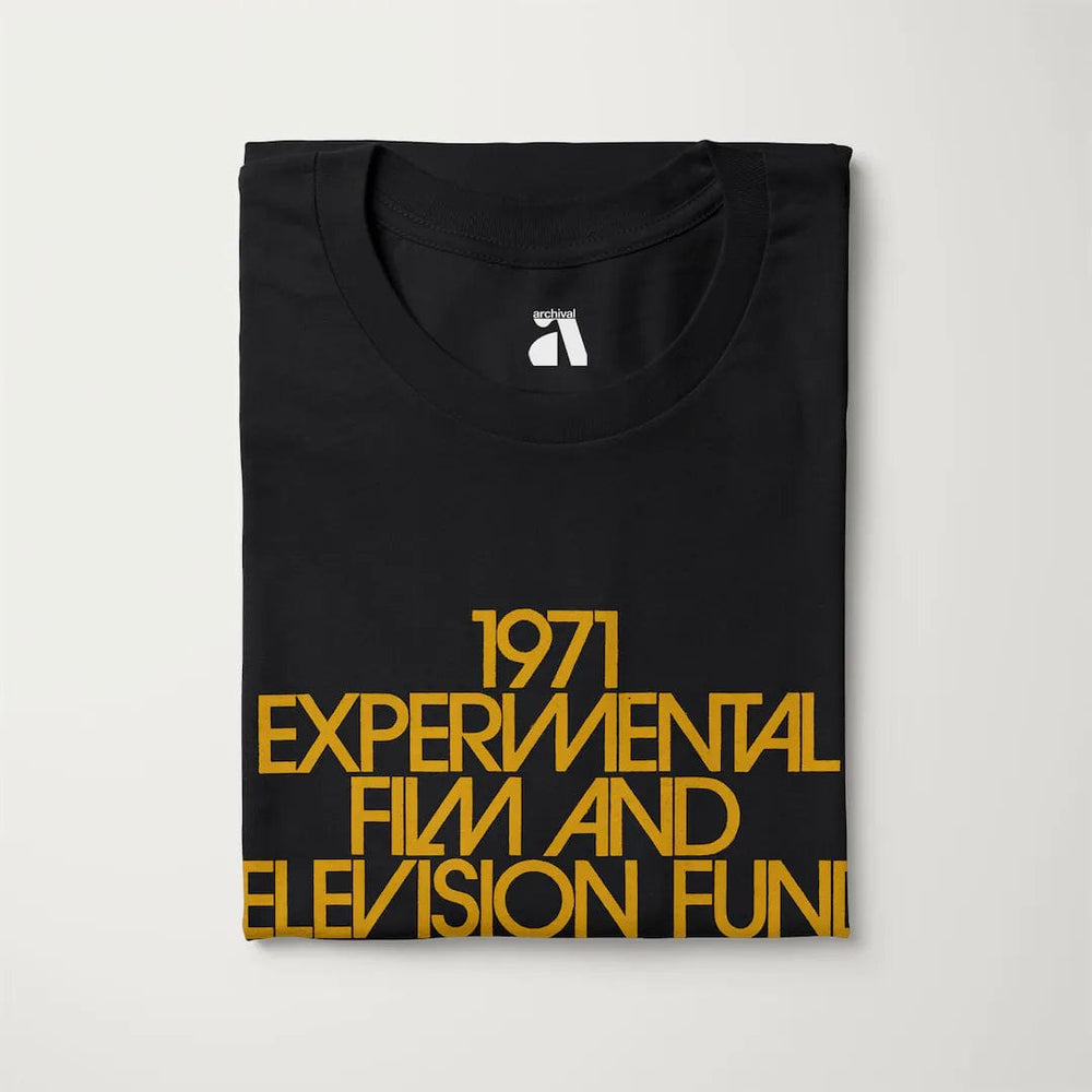 experimental film & television fund classic tee in vintage black, folded