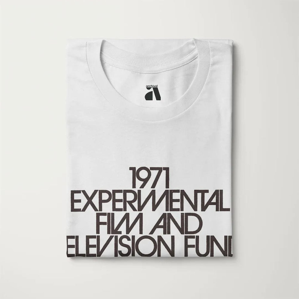 experimental film & television fund classic tee in vintage white, folded