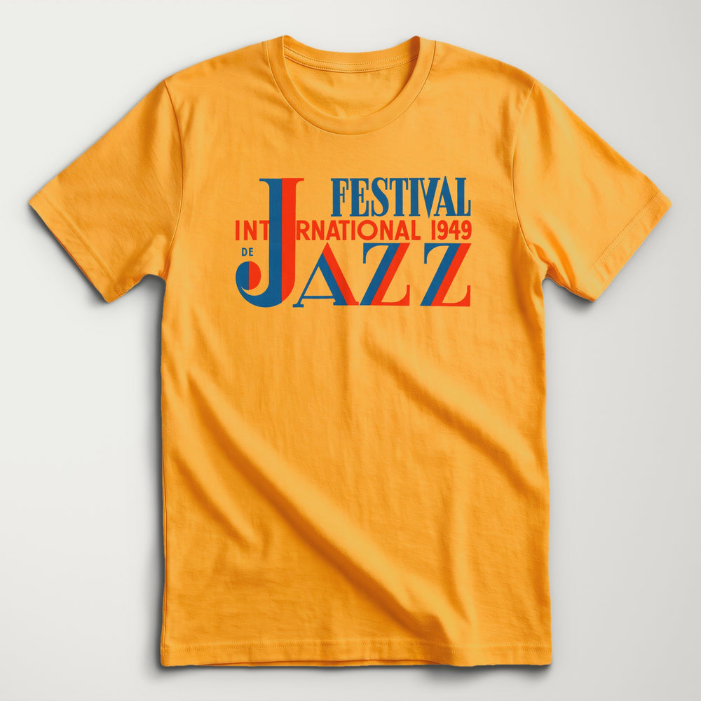 Festival International de Jazz Classic Tee in Gold, flat lay