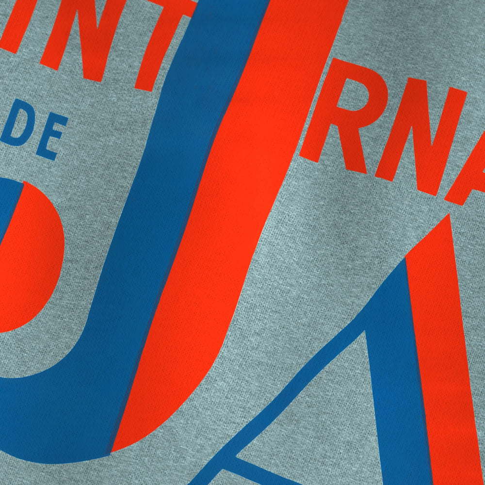 Festival International de Jazz Classic Tee in Heather Blue Lagoon, close-up