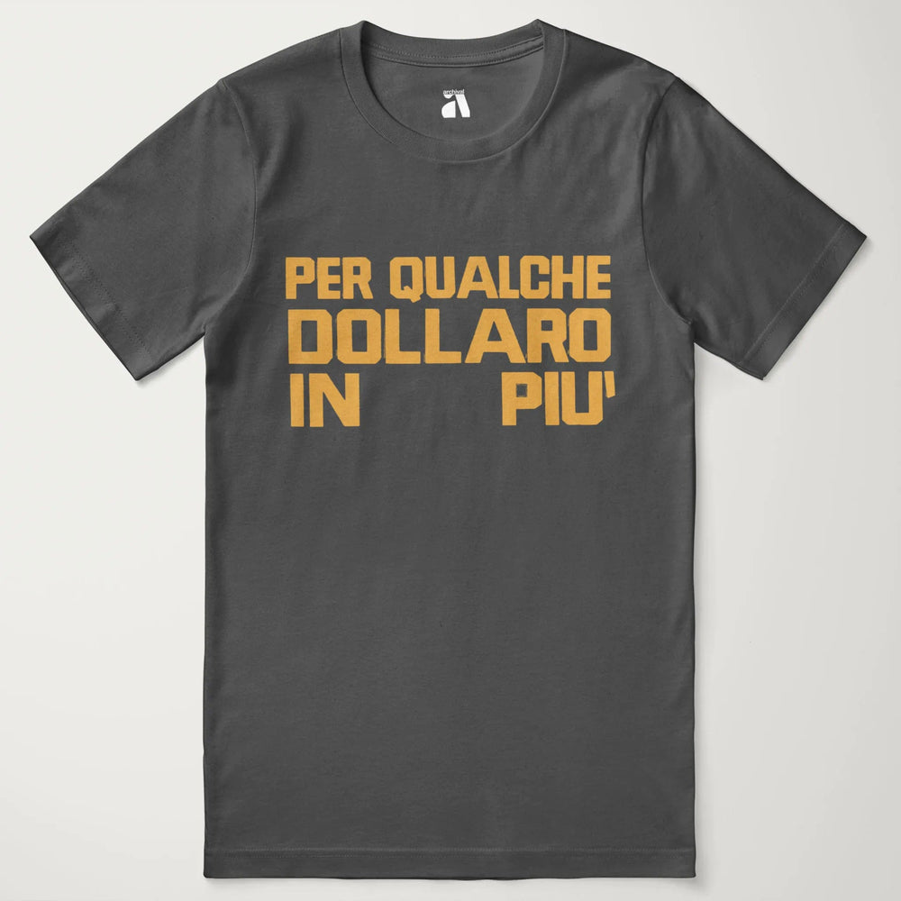 for a few dollars more: italiano classic tee in asphalt, laid flat