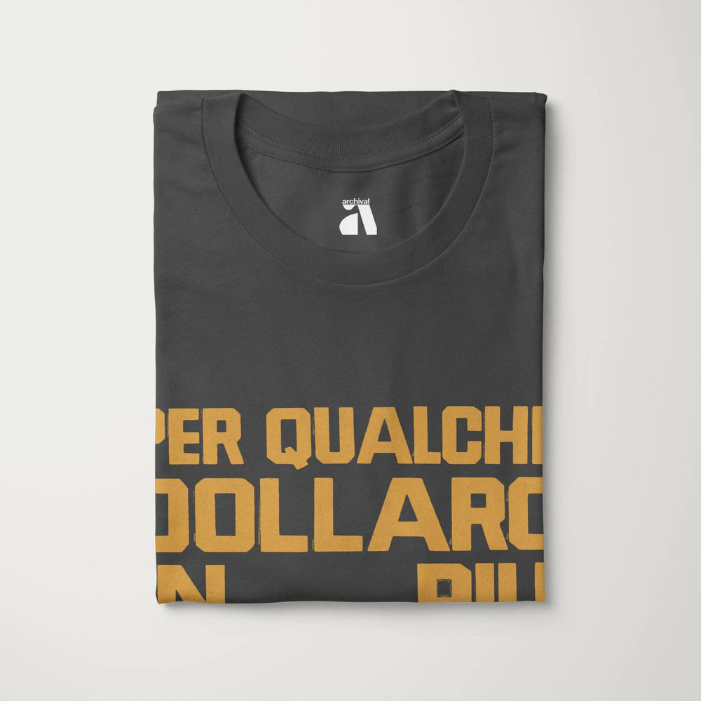 for a few dollars more: italiano classic tee in asphalt, folded
