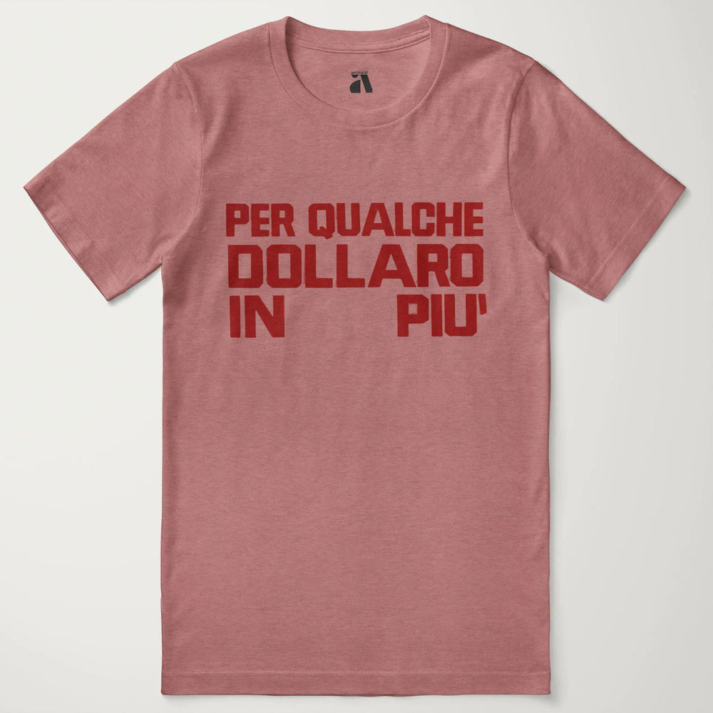 for a few dollars more: italiano classic tee in heather mauve, laid flat