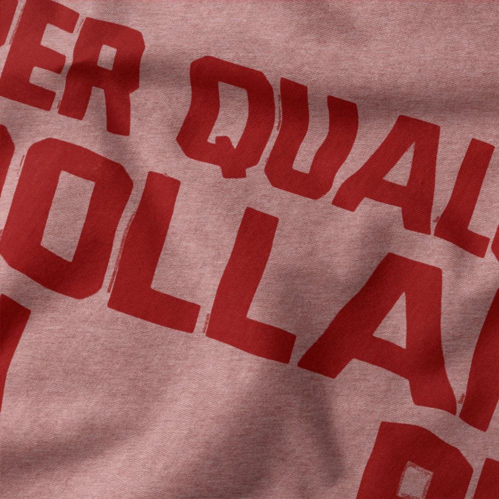 for a few dollars more: italiano classic tee in heather mauve, close-up of the print