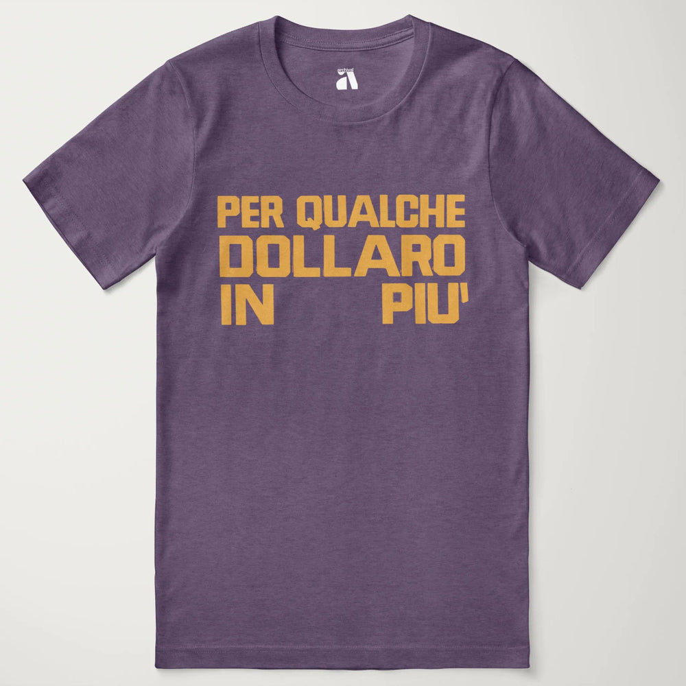 for a few dollars more: italiano classic tee in heather team purple, laid flat