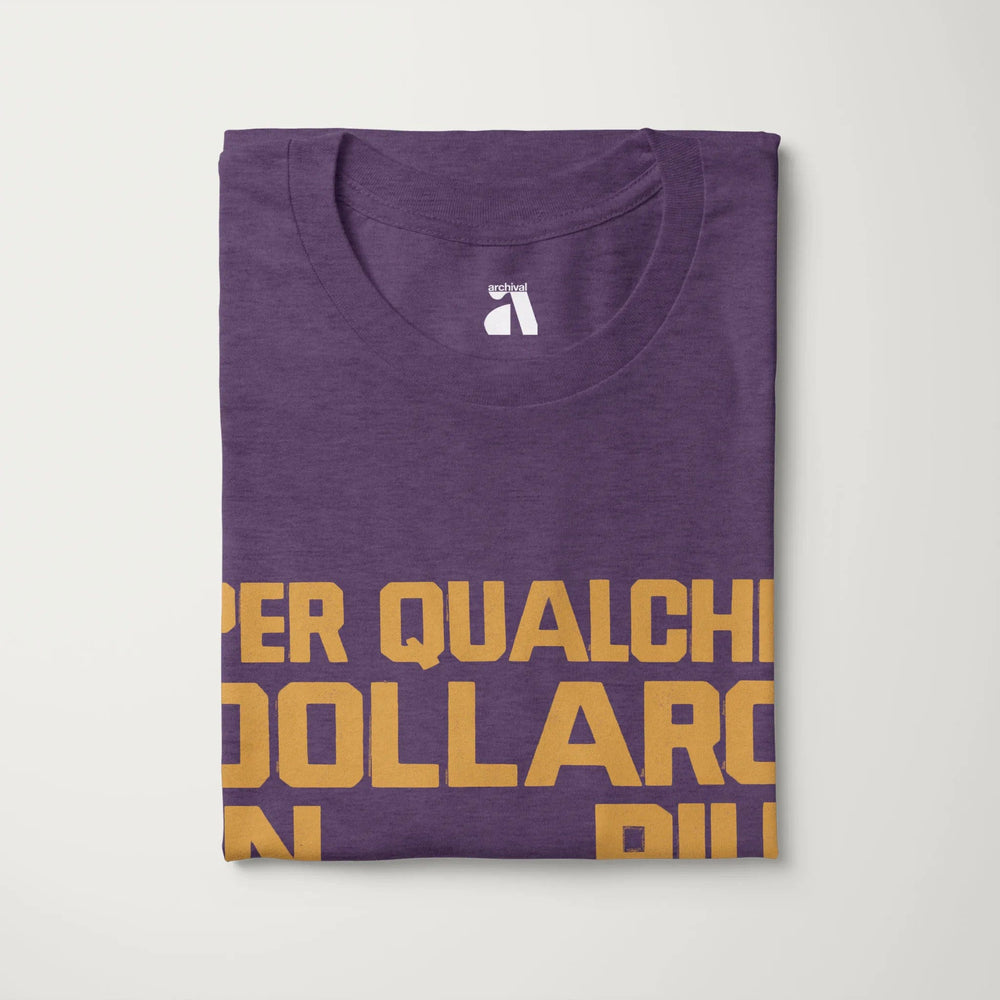 for a few dollars more: italiano classic tee in heather team purple, folded