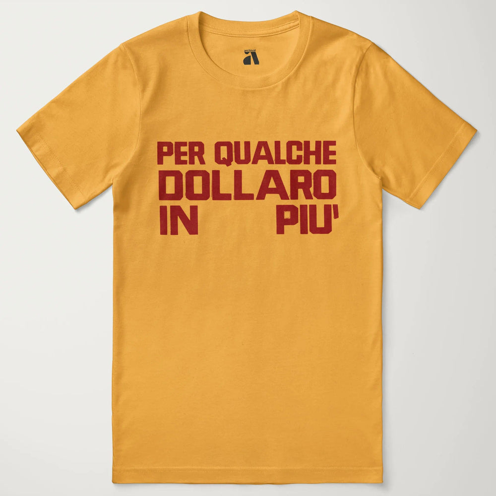 for a few dollars more: italiano classic tee in mustard, laid flat