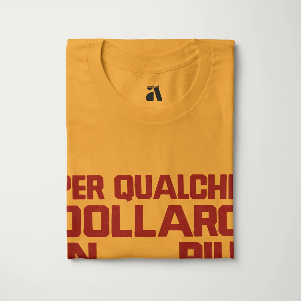 for a few dollars more: italiano classic tee in mustard, folded