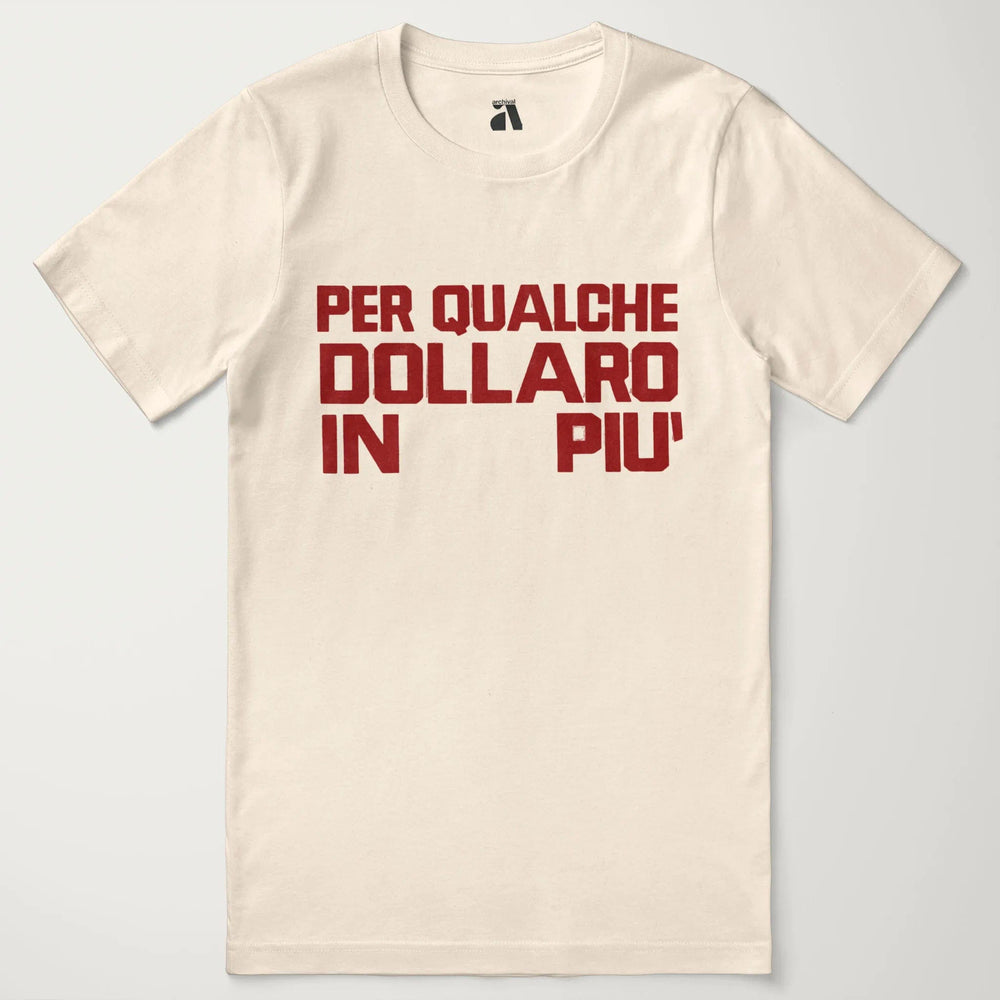 for a few dollars more: italiano classic tee in natural, laid flat