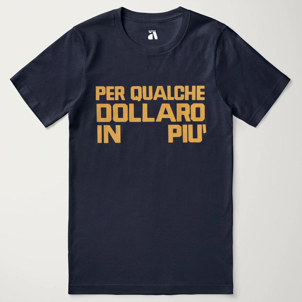 for a few dollars more: italiano classic tee in navy, laid flat