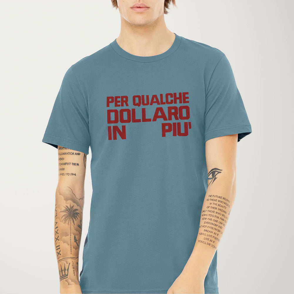 for a few dollars more: italiano classic tee in steel blue, worn