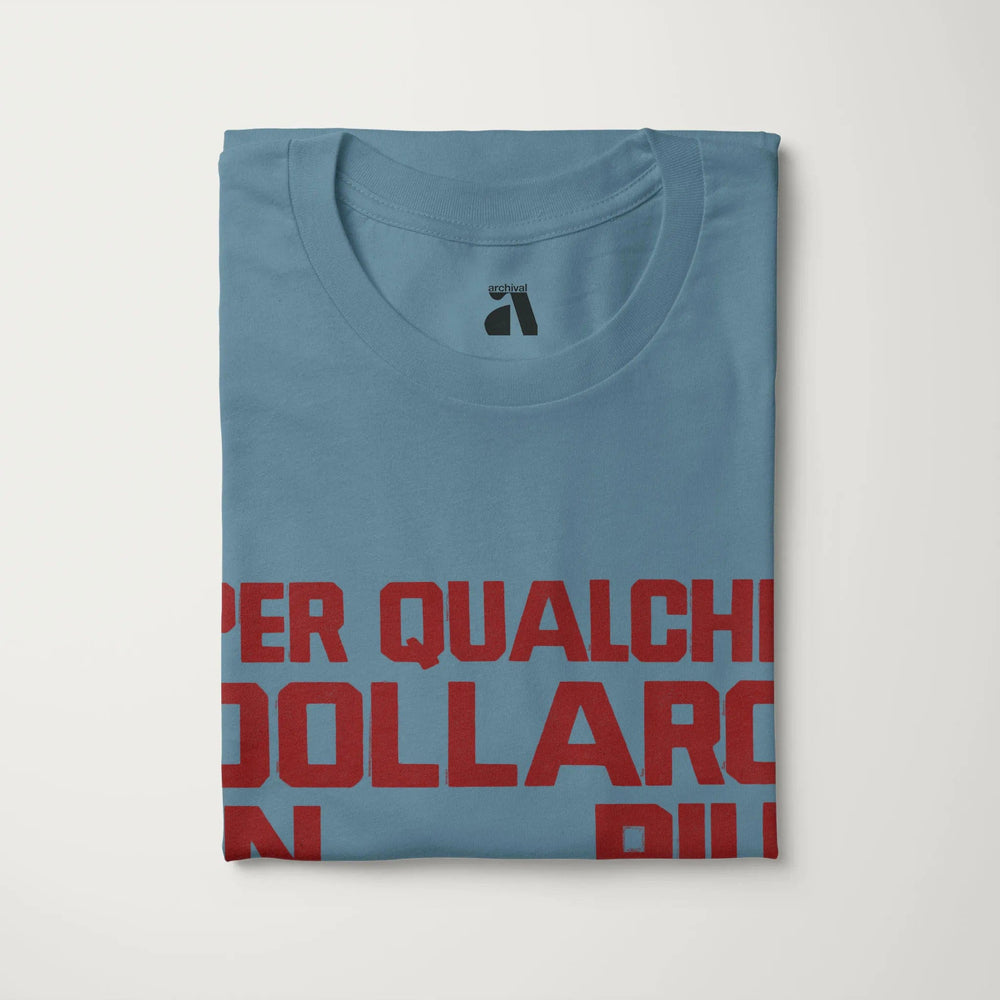 for a few dollars more: italiano classic tee in steel blue, folded