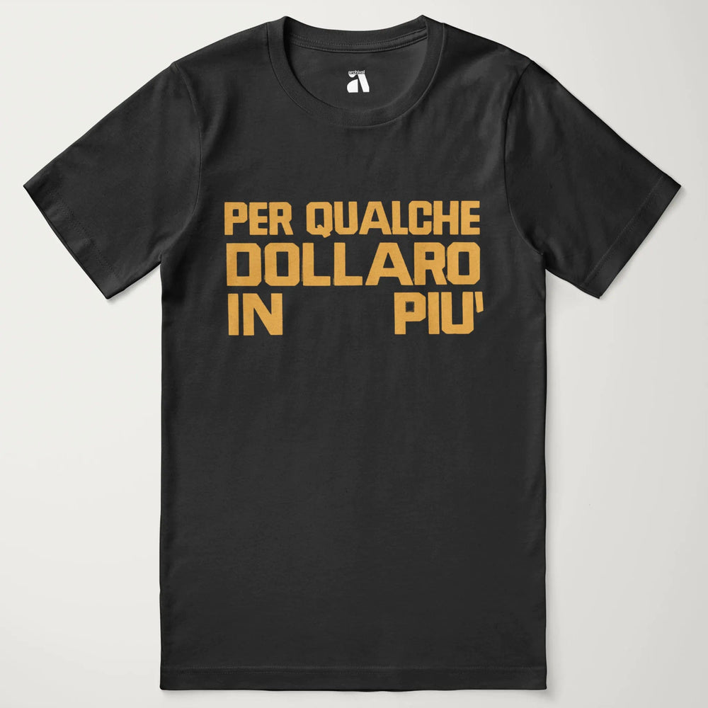 for a few dollars more: italiano classic tee in vintage black, laid flat