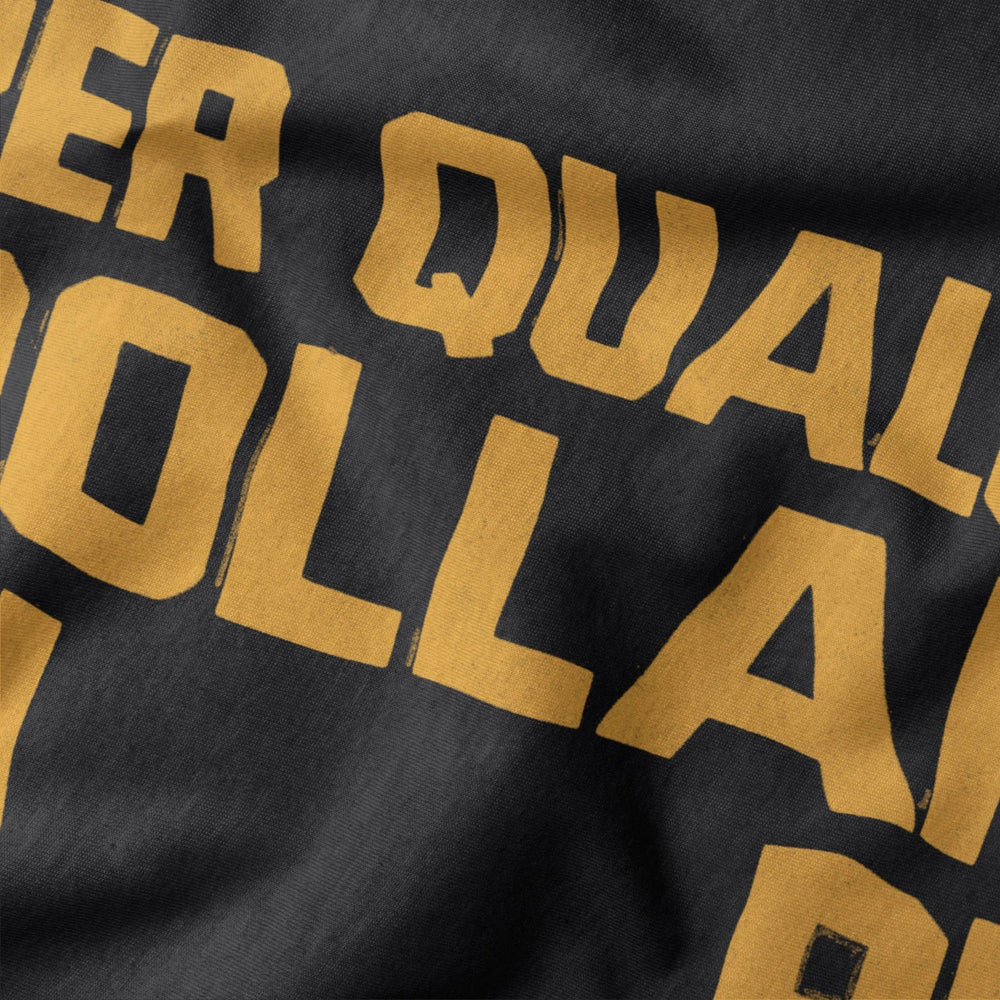 for a few dollars more: italiano classic tee in vintage black, close-up of the print