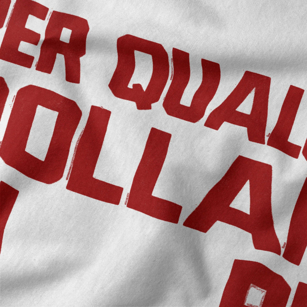 for a few dollars more: italiano classic tee in vintage white, close-up of the print