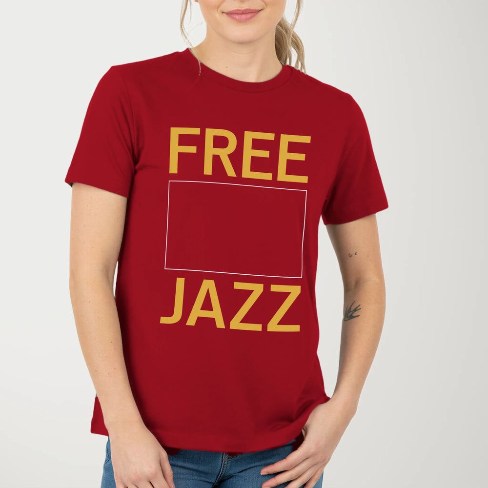 Free Jazz Classic Tee in Canvas Red, model