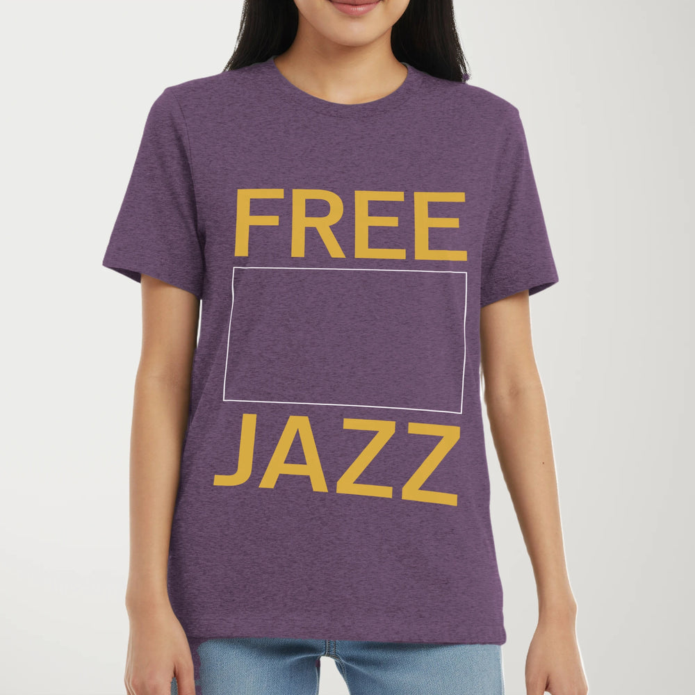 Free Jazz Classic Tee in Heather Team Purple, model