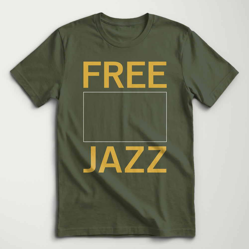 Free Jazz Classic Tee in Military Green, flat lay