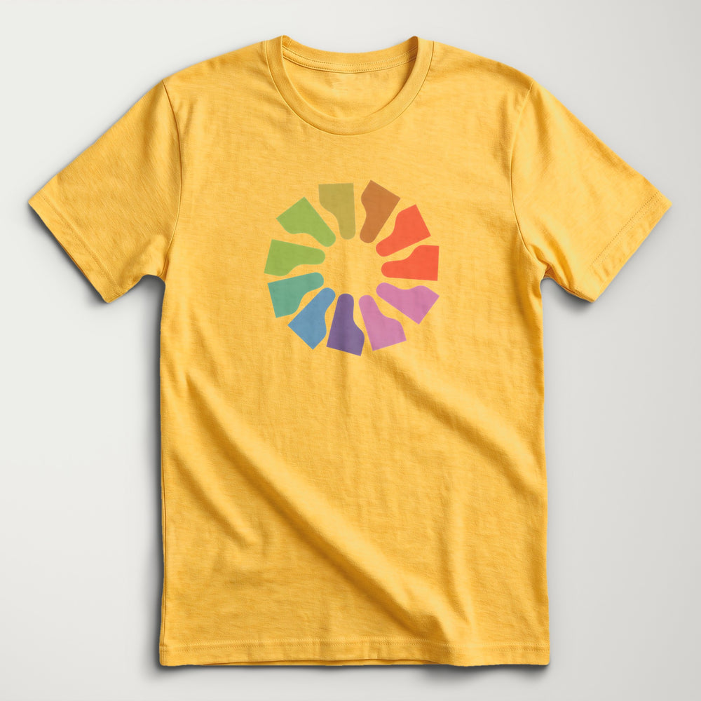 Grand Piano Technicolor Classic Tee in Heather Yellow Gold, flat lay