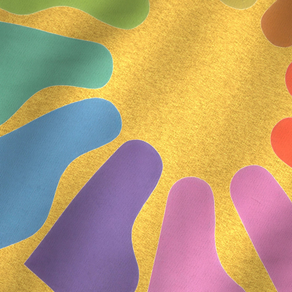 Grand Piano Technicolor Classic Tee in Heather Yellow Gold, close-up
