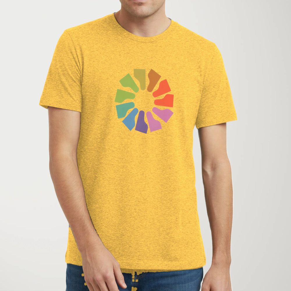 Grand Piano Technicolor Classic Tee in Heather Yellow Gold, model