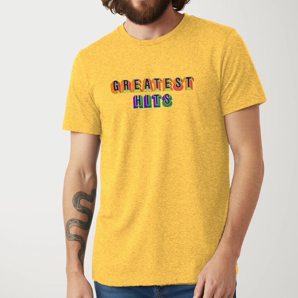 Greatest Hits Classic Tee in Heather Yellow Gold, model