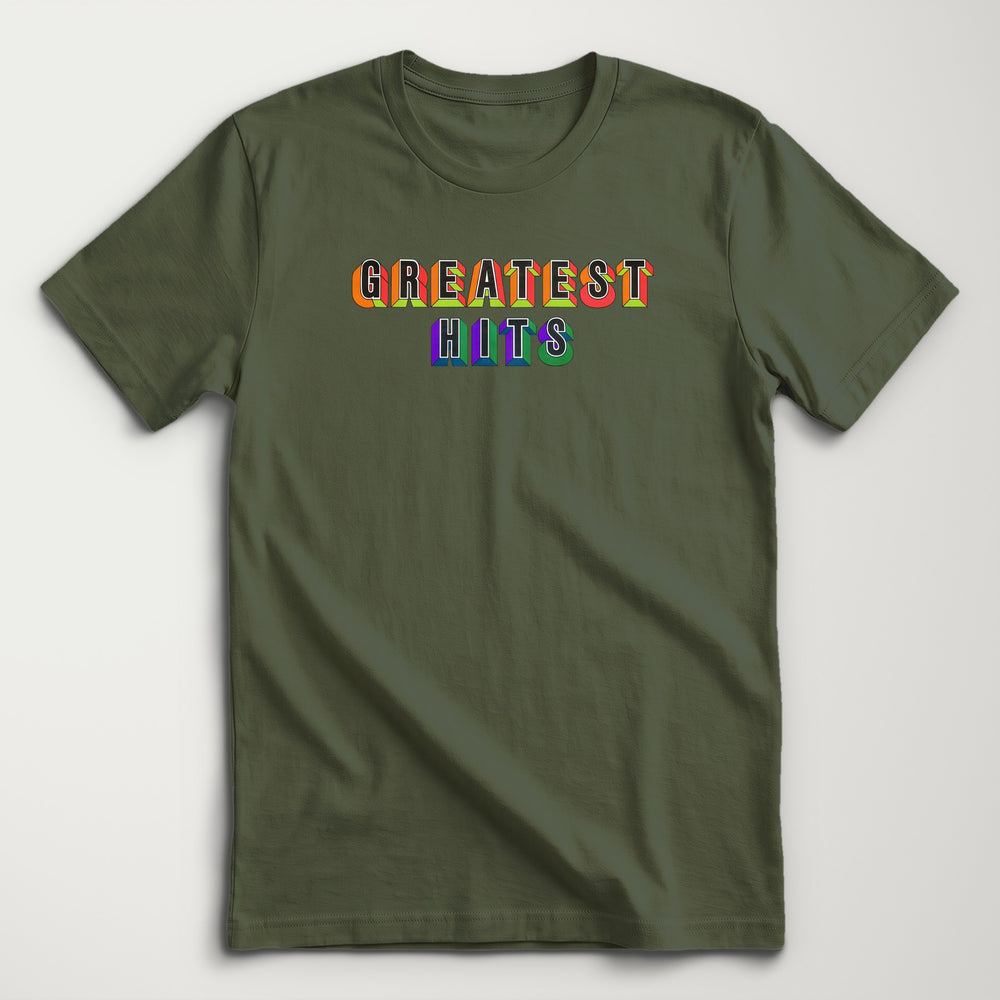 Greatest Hits Classic Tee in Military Green, flat lay