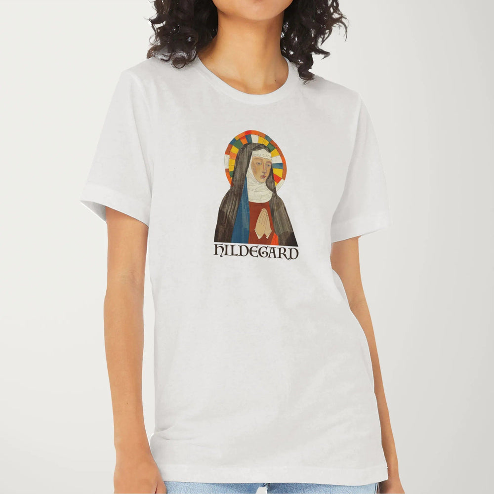 hildegard von bingen: the saint classic tee in vintage white, worn