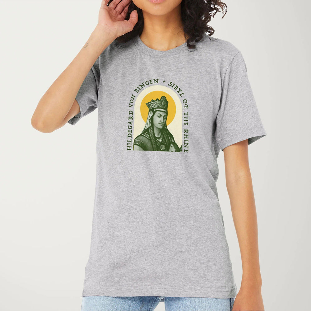 hildegard von bingen: sibyl of the rhine classic tee in athletic heather, worn