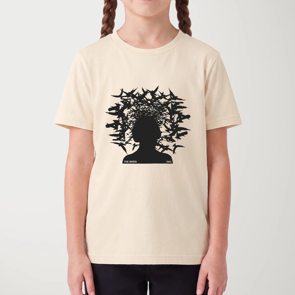 hitchcock: the birds 1963 kids classic tee in natural, worn