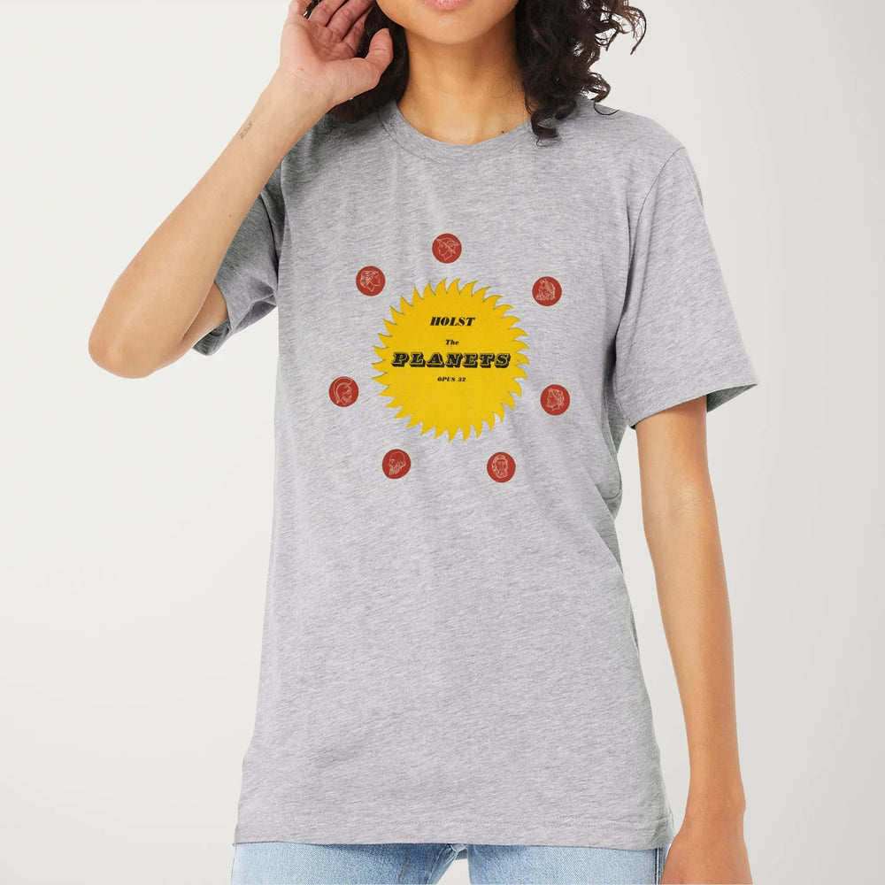 gustav holst: the planets classic tee in athletic heather, worn