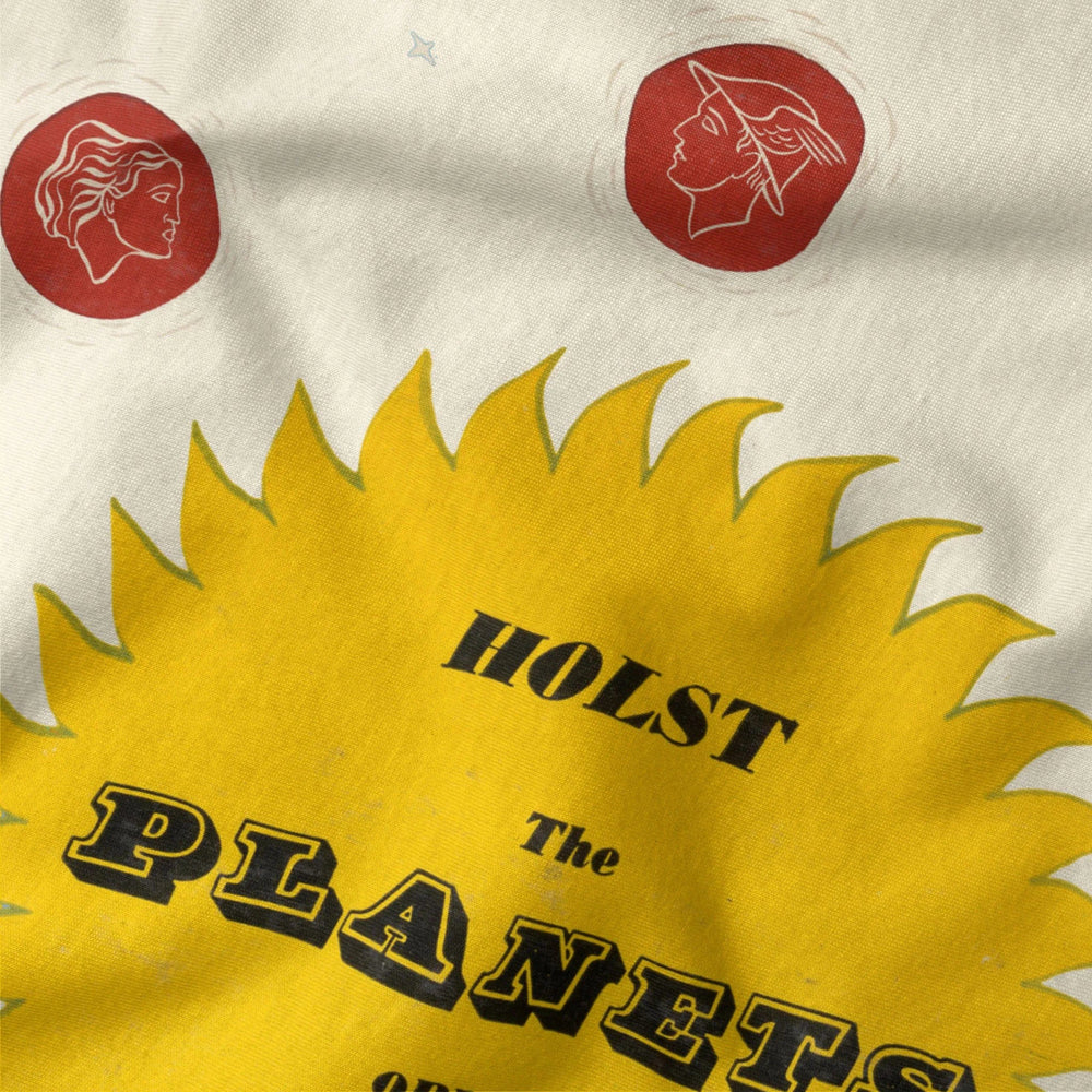 gustav holst: the planets classic tee in natural, close-up of the print