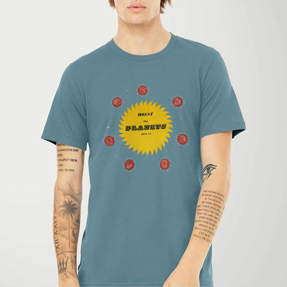 gustav holst: the planets classic tee in steel blue, worn