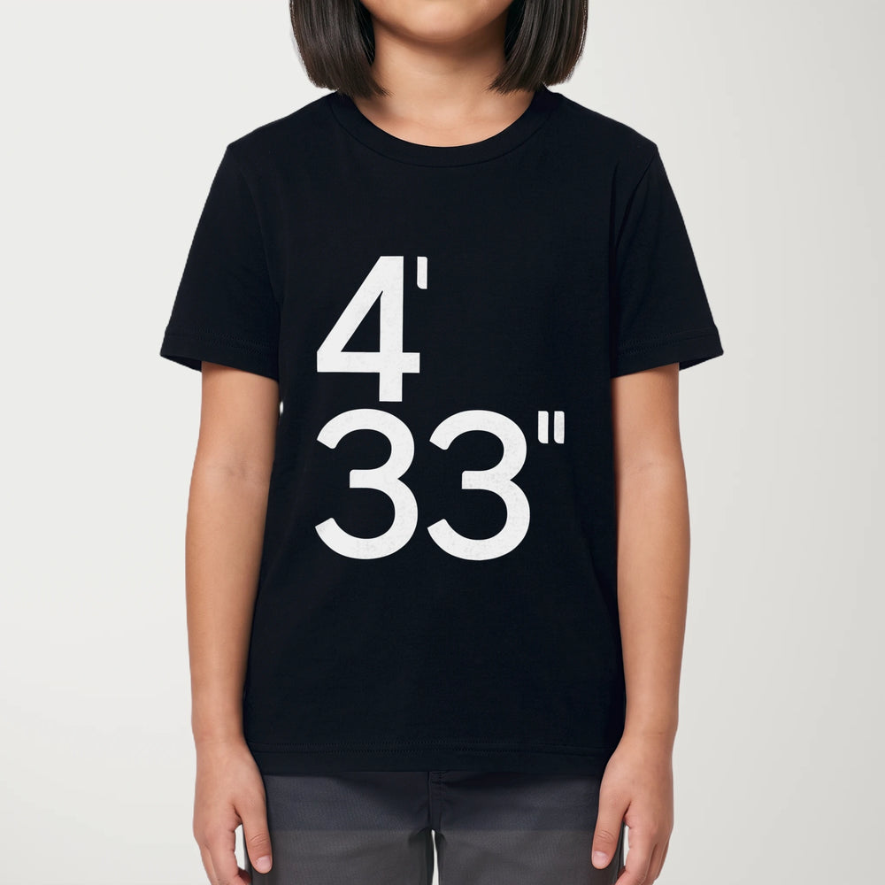 john cage: 4'33" kids classic tee in black, worn