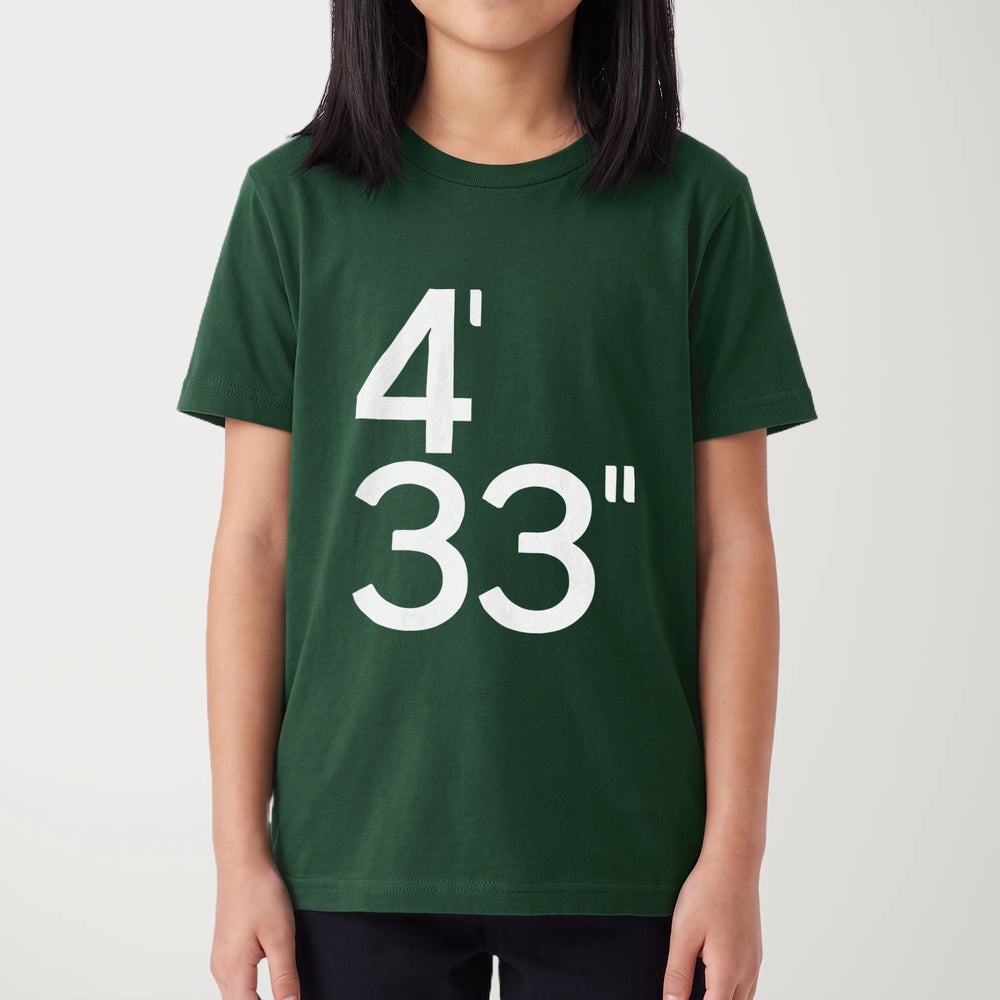 john cage: 4'33" kids classic tee in forest, worn