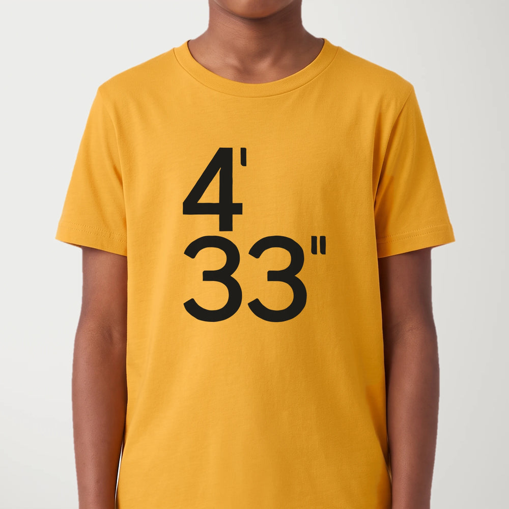 john cage: 4'33" kids classic tee in gold, worn