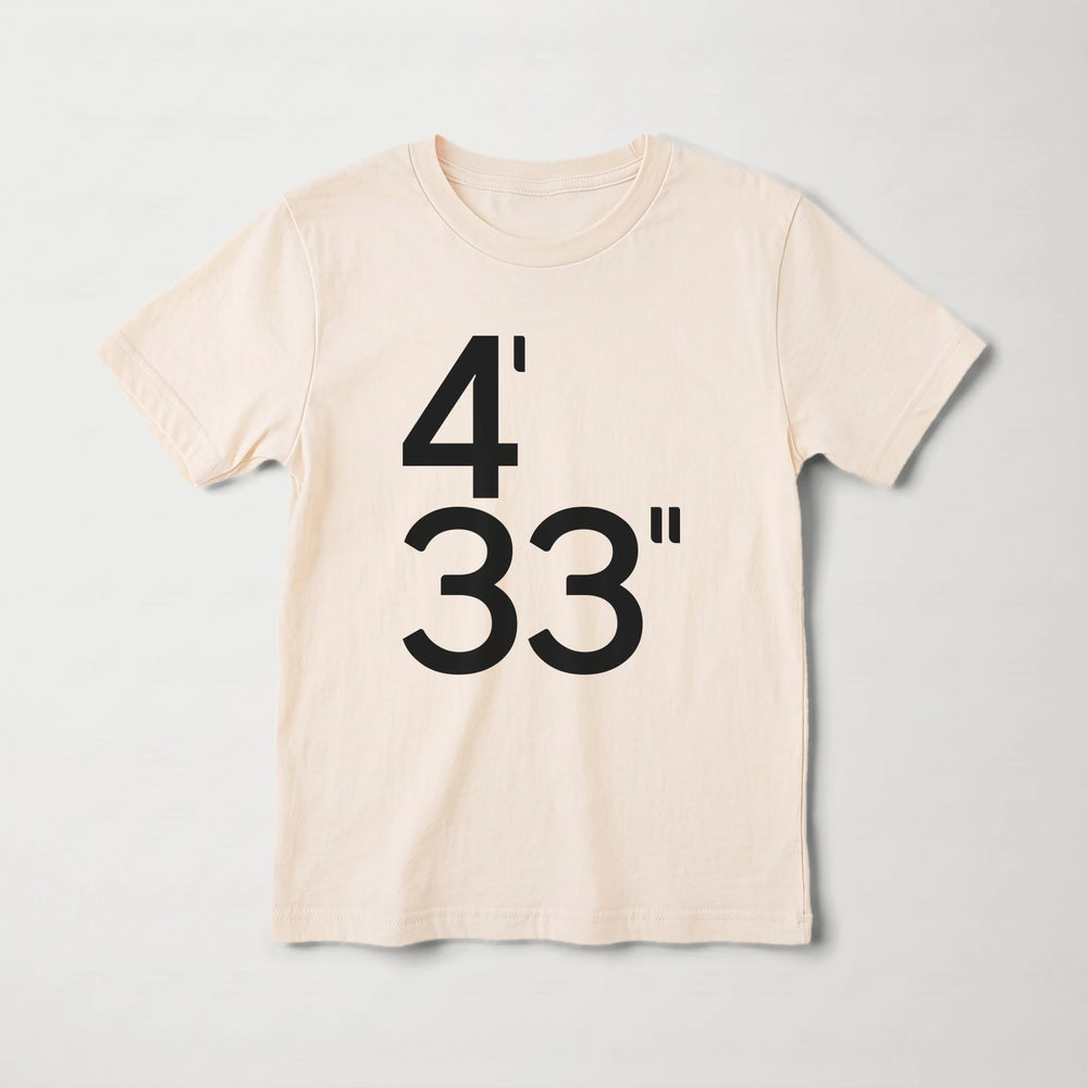 john cage: 4'33" kids classic tee in natural, laid flat