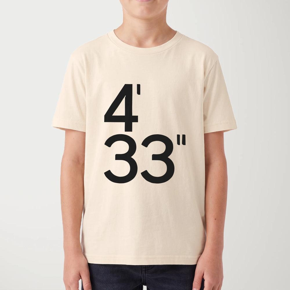 john cage: 4'33" kids classic tee in natural, worn