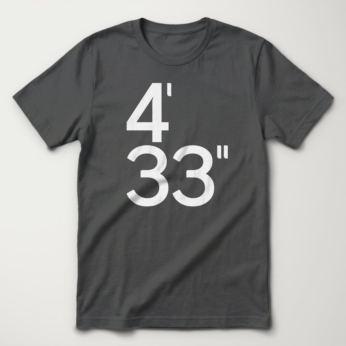 John Cage: 4'33" Classic Tee in Asphalt, flat lay