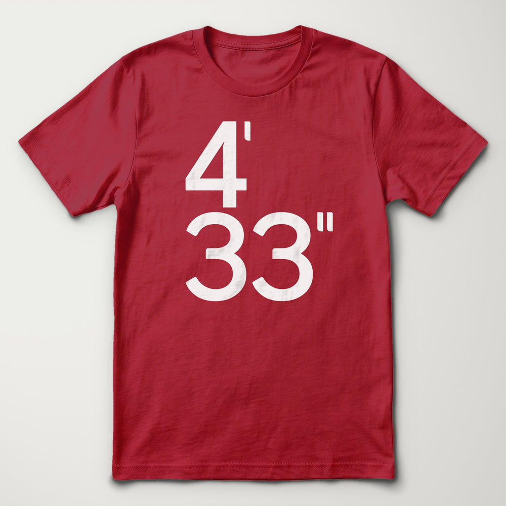 John Cage: 4'33" Classic Tee in Canvas Red, flat lay
