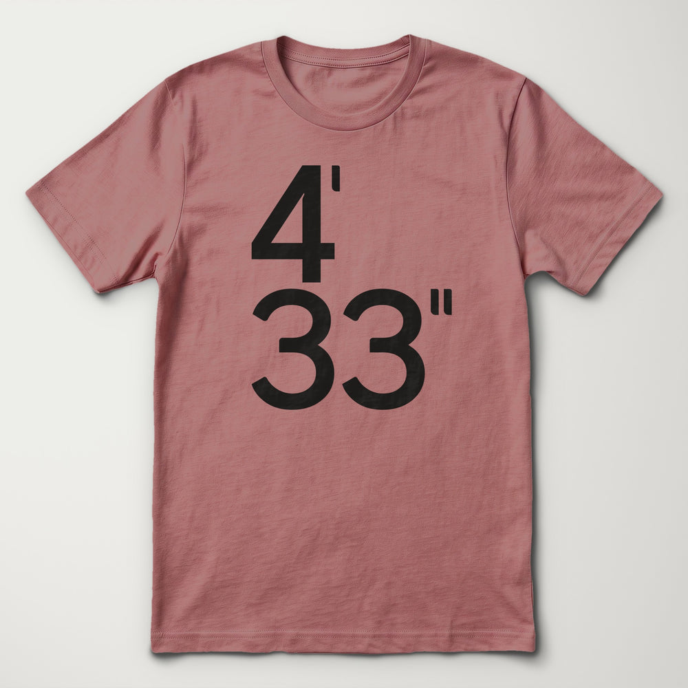 John Cage: 4'33" Classic Tee in Heather Mauve, flat lay